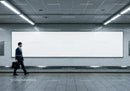 Minimalist Subway Tunnel with Tiled Walls and Modern Lighting