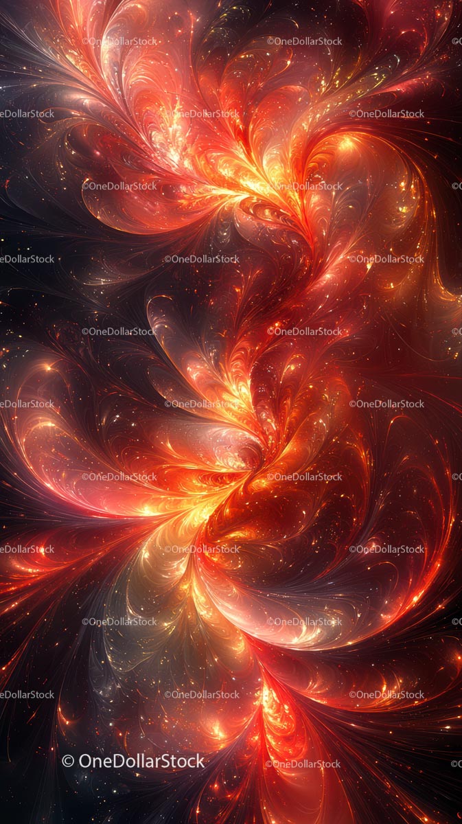 Vibrant Abstract Fire Explosion with Cosmic Energy