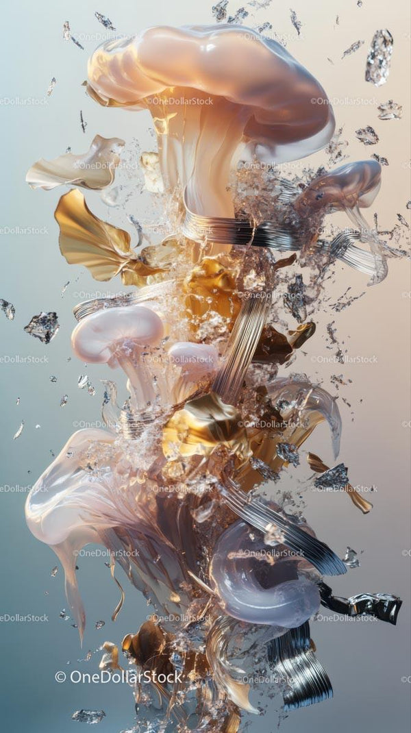 Abstract Liquid Splash with Melting Creamy Swirls for Creative Design