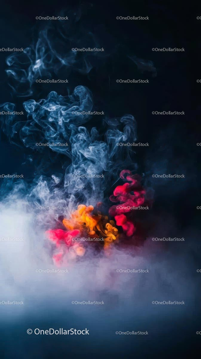 Colorful Smoke Swirls Abstract Background in Blue and Pink