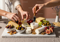 Cheese and Fruit Platter with Grapes Blue Cheese and Nuts