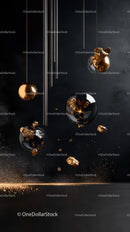 Elegant Metallic Spheres and Gold Accents in Modern Decor