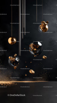 Elegant Metallic Spheres and Gold Accents in Modern Decor