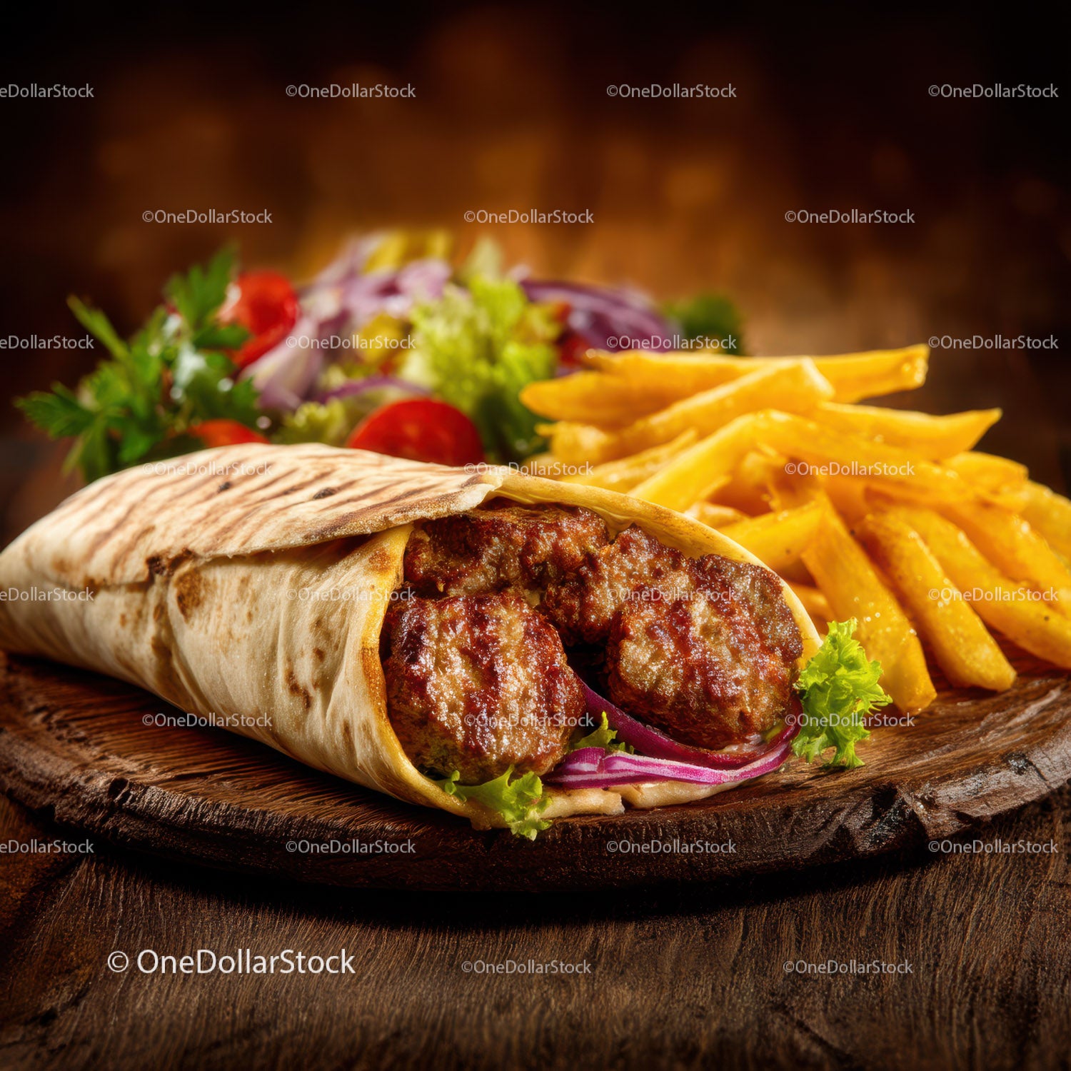 Falafel Wrap with Fresh Vegetables and Crispy Chickpea Falafel