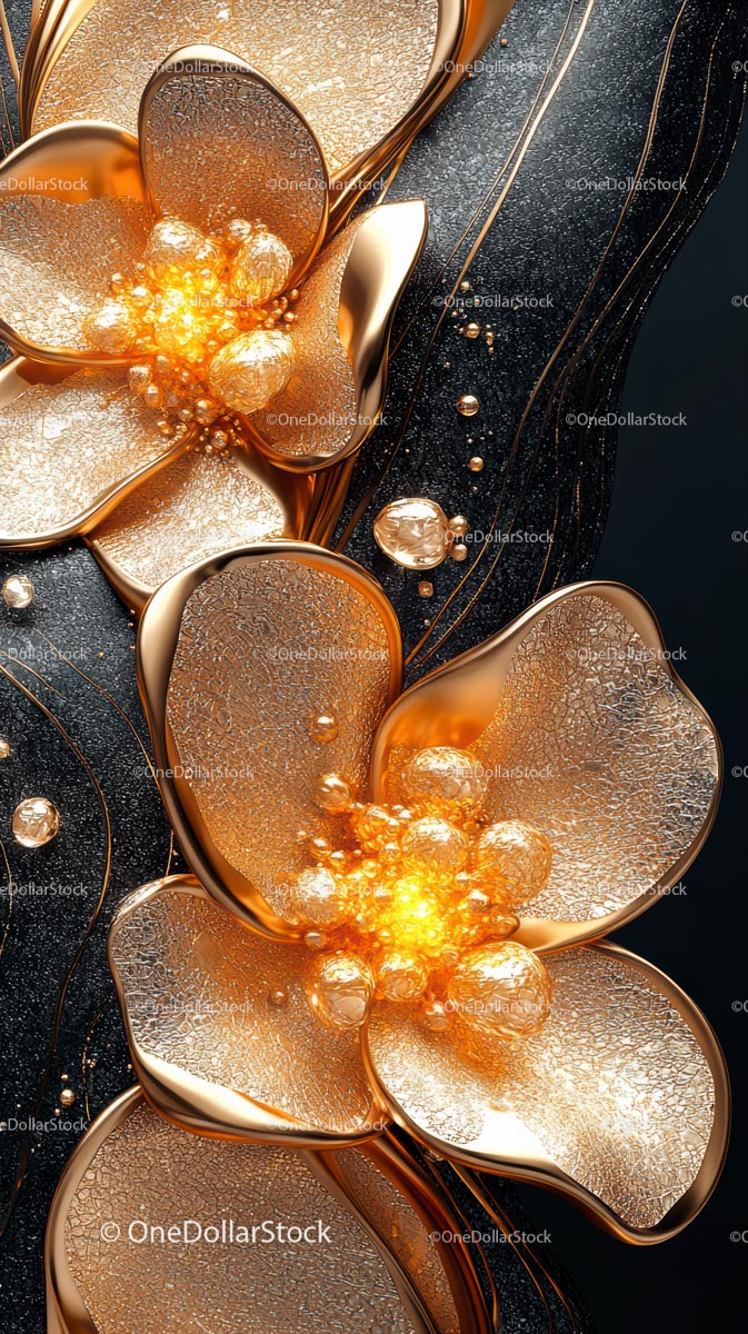 Elegant Golden Flower Jewelry with Gemstone Accents