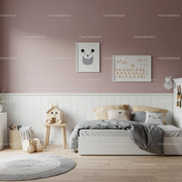Kids Bedroom with Playful Teddy Bear and Cute Wall Art Decor