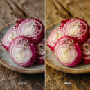 Before and after Cooking Blog LUT Pack effect