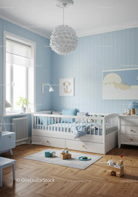 Cozy Nursery Room with Baby Crib and Natural Daylight