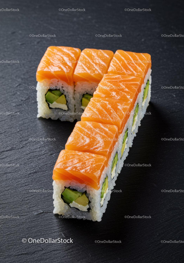 Fresh salmon sushi rolls with avocado and cream cheese