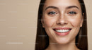 Close up portrait of young woman with freckles smiling