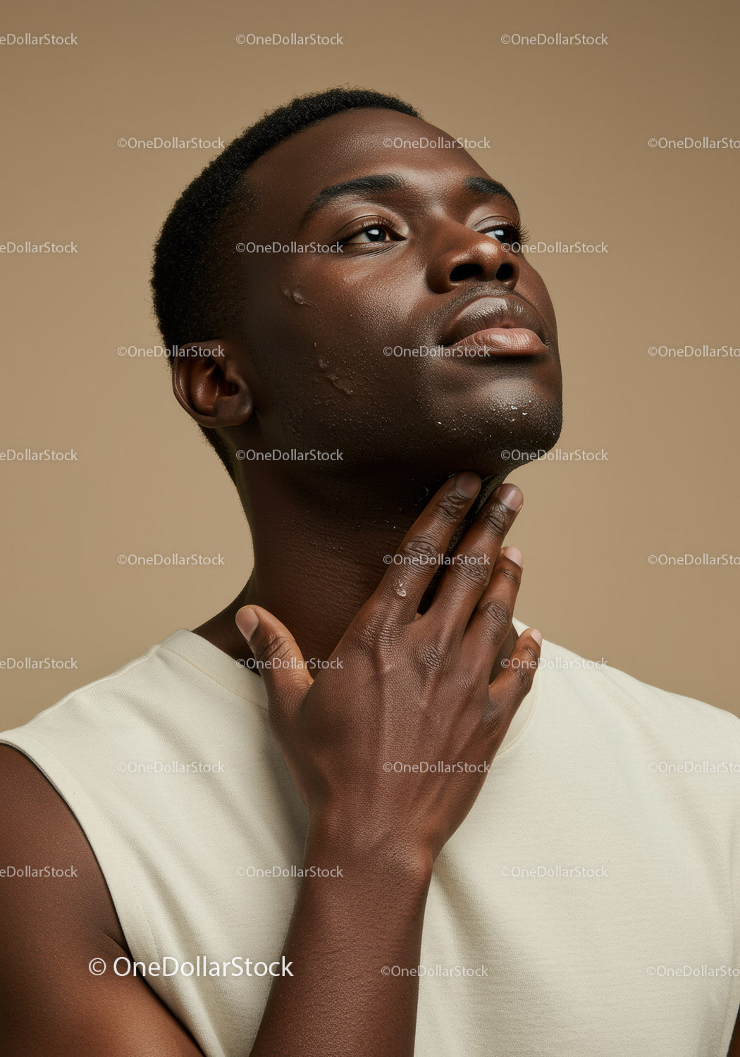 Elegant Male Portrait Skincare and Confidence in Studio