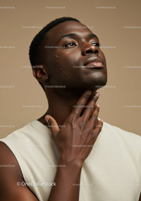 Elegant Male Portrait Skincare and Confidence in Studio