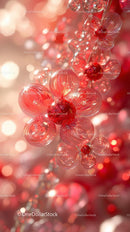 Red Glass Christmas Ornaments Decorative Balls Festive Holiday Scene