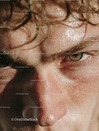Close-up of Human Skin with Oily Texture and Facial Features