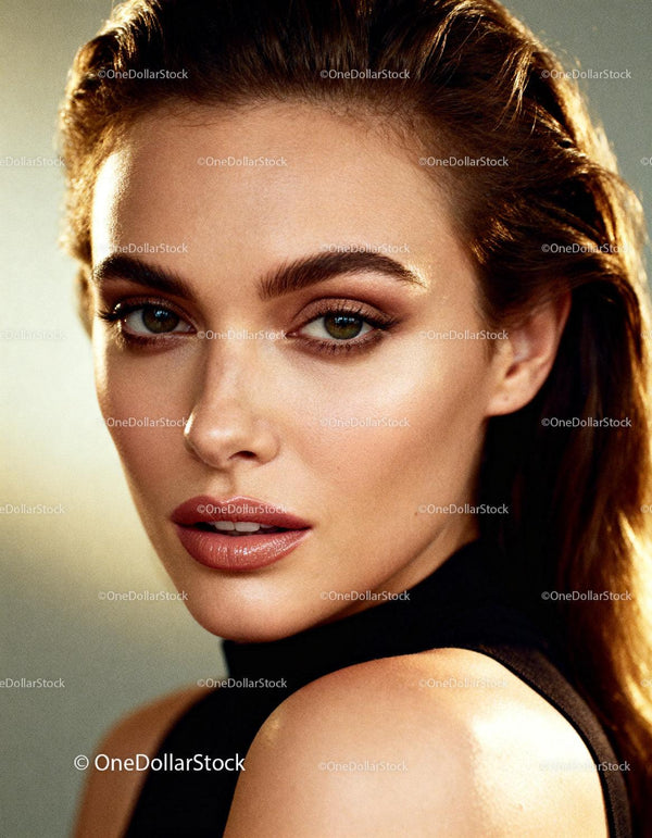 Close-up portrait of woman with elegant makeup