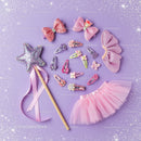 Girls Pink and Purple Glitter Hair Accessories Set