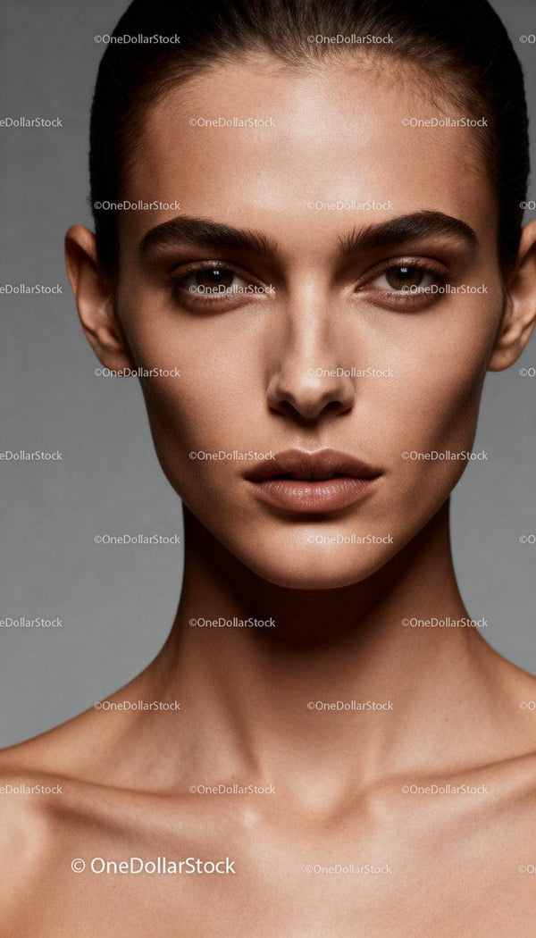 Close-Up Portrait of Woman with Natural Makeup