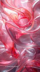 Abstract Fluid Art with Pink Glassy Swirls for Creative Design