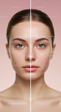Side-by-Side Transformation of Clear Skin Post-Skincare Treatment