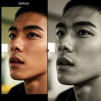 Before and after BW Portraits Yellow LUT Pack effect