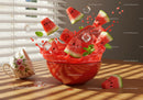 Refreshing Watermelon Splash with Ice Cubes and Mint