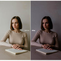 Before and after Retro Grain Lightroom preset edit