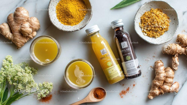Refreshing Herbal Drinks with Ginger and Turmeric for Wellness
