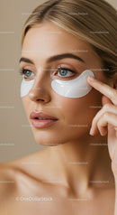 Young Woman Applying Eye Patches for Skin Rejuvenation