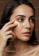Young Woman Applying Under Eye Patches for Skin Rejuvenation
