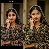 Before and after Folklore LUT Pack effect