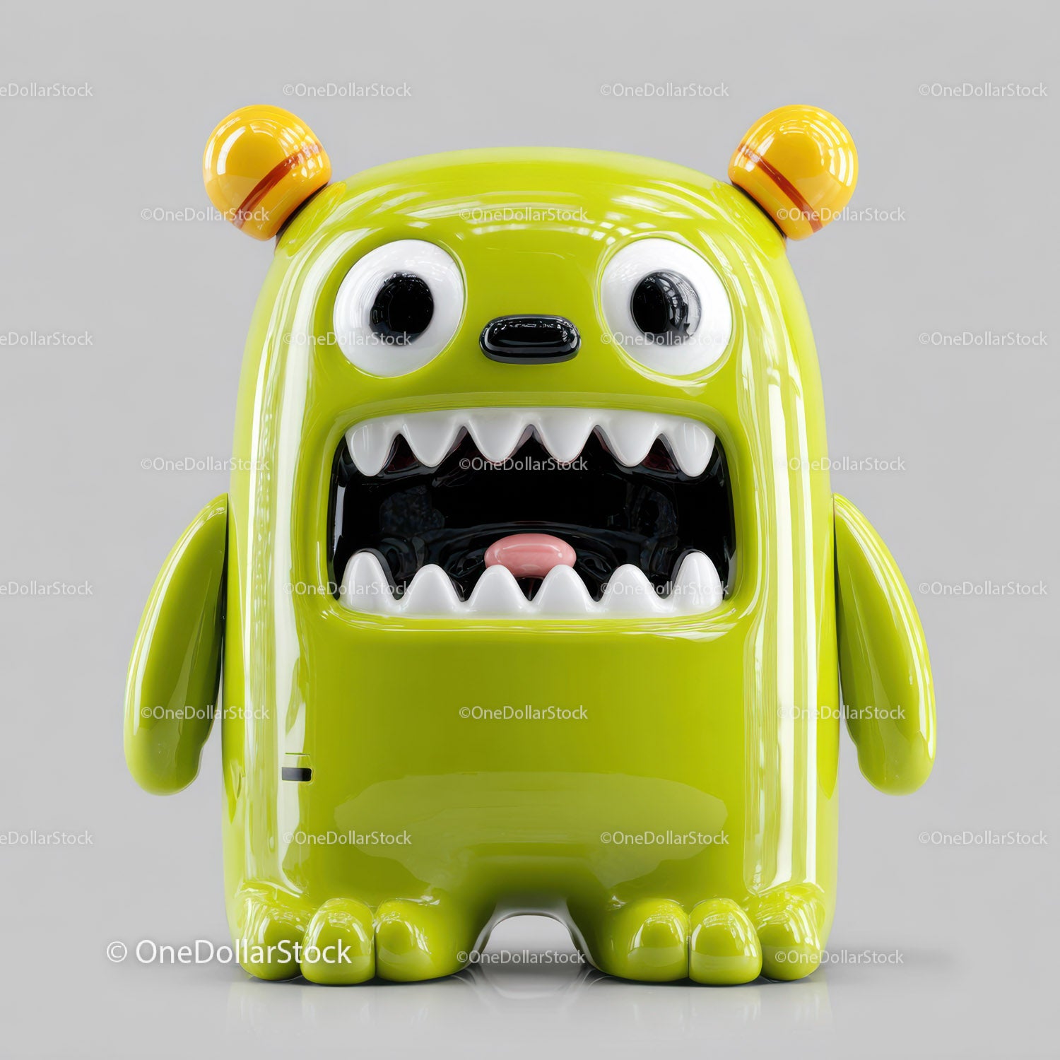 Futuristic Toy Robot with Large Eyes and Bunny Ears for Kids