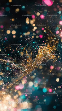 Abstract Glitter and Sparkling Lights with Vibrant Bokeh Effect
