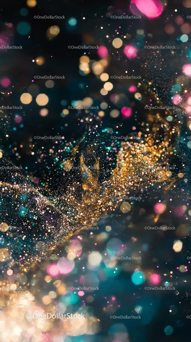 Abstract Glitter and Sparkling Lights with Vibrant Bokeh Effect