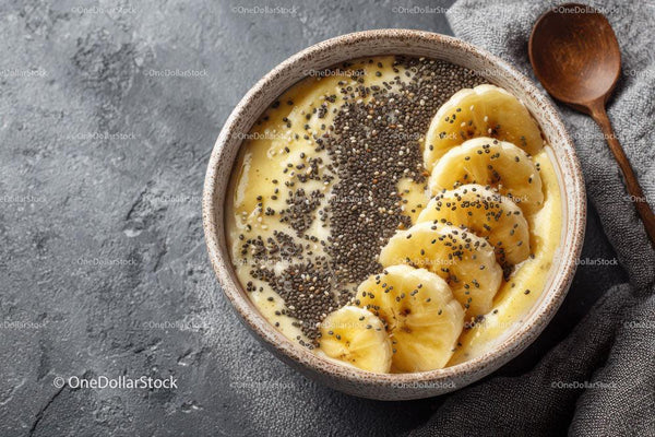 Miska Smoothie z Nasionami Chia i Bananem na Zdrowe Śniadanie