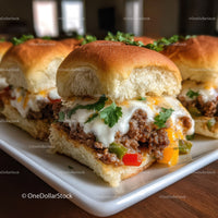 Hearty Ground Beef Sloppy Joe Sandwich with Cheese and Fresh Herbs