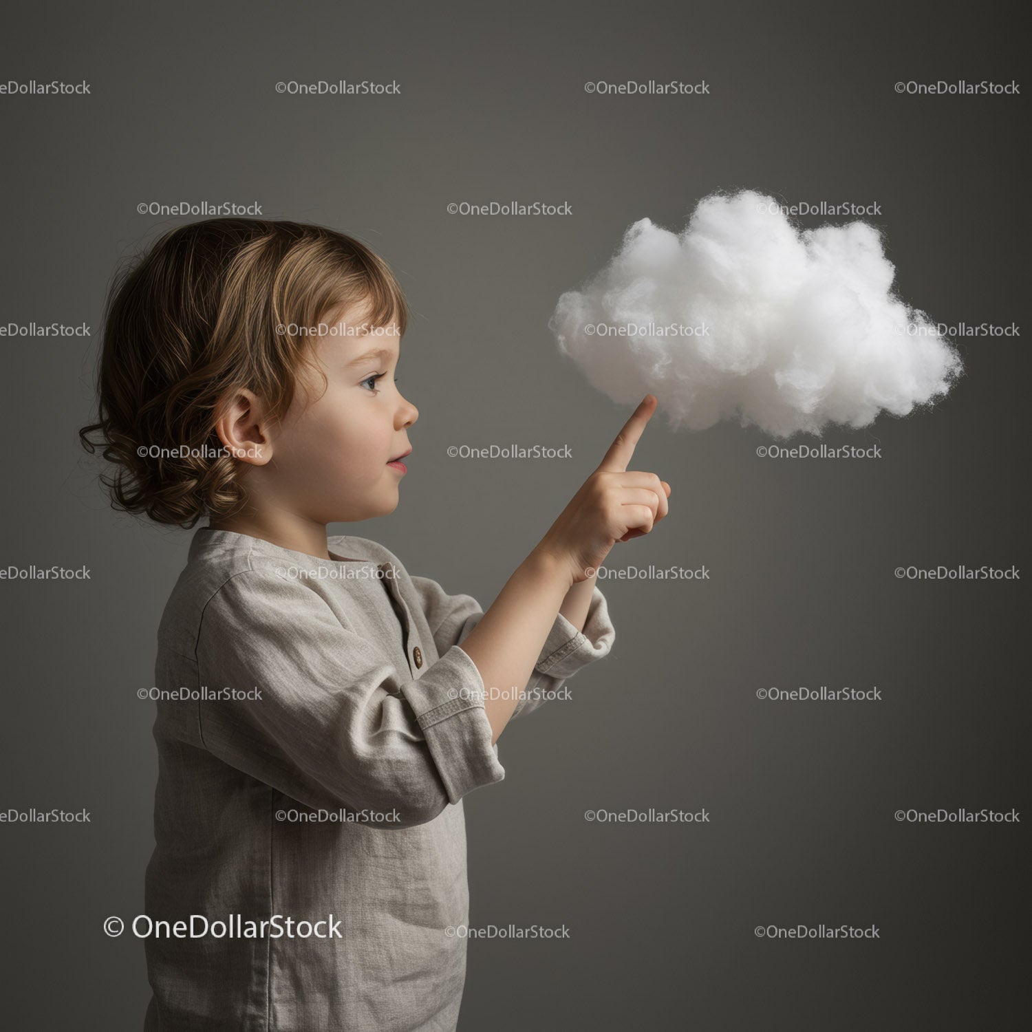 Toddler Exploring Imagination with Floating Cloud Toy