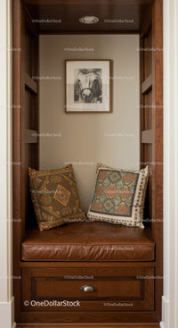Stylish Cozy Nook with Horse Art and Decorative Cushions