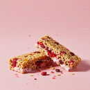Crispy Berry-Filled Cereal Bars with Yogurt Cream