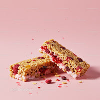 Crispy Berry-Filled Cereal Bars with Yogurt Cream