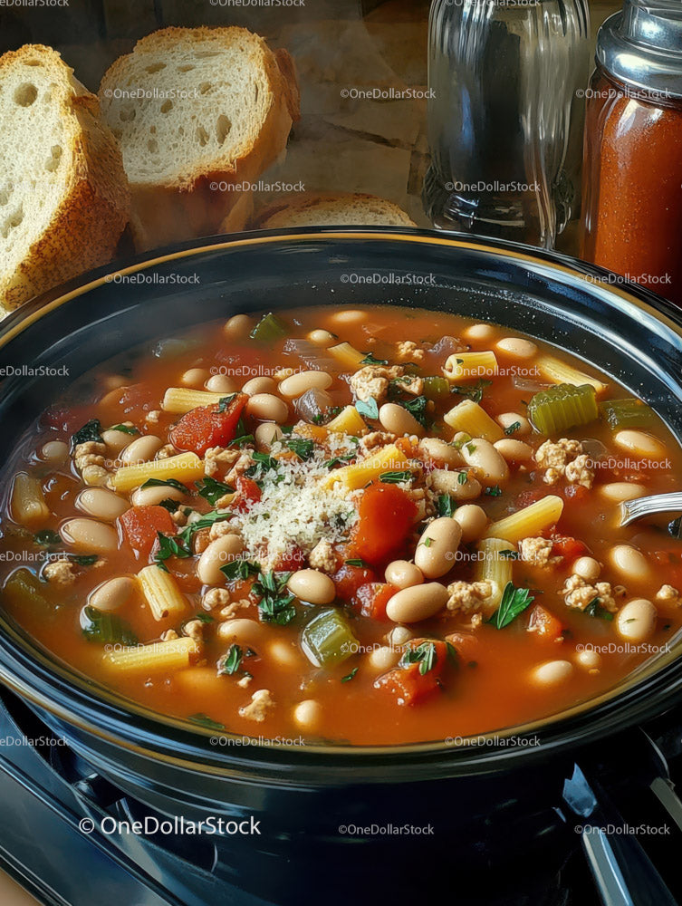 Hearty Vegetable Soup with White Beans and Fresh Vegetables