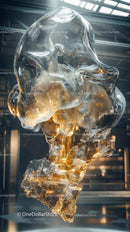 Ice Sculpture Art Installation with Modern Design and Lighting