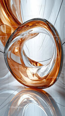 Abstract Copper and Silver Fluid Sculpture with Modern Design