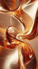 Elegant Abstract of Glowing Golden Liquid Swirls with Sparkling Effects