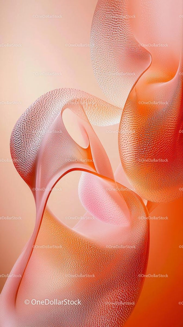Abstract Organic Shapes in Soft Pink and Orange Digital Art