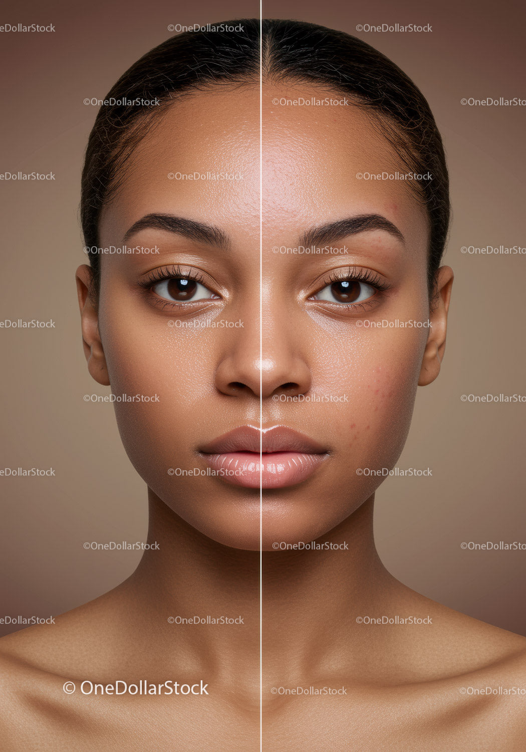 Stunning Portrait of a Woman with Flawless Skin and Natural Makeup