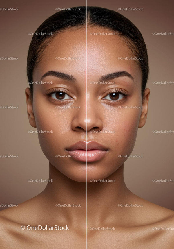 Oszałamiający portret kobiety z nieskazitelną skórą i naturalnym makijażem