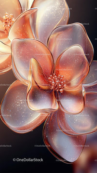Elegant Glass Flower Sculpture with Sparkling Details