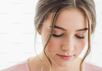 Beautiful Woman with Natural Beauty and Soft Makeup Portrait