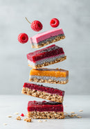 Stack of Vibrant Mixed Berry and Fruit Energy Bars