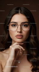 Portrait of a Young Woman with Glasses and Elegant Jewelry